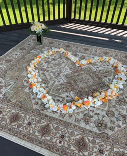 wedding proposal flower petals